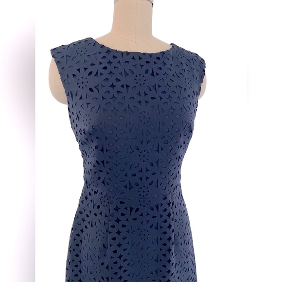 Trina Turk Navy Blue Carousel Lasercut Oped back Mini Classic Dress 4 S - Picture 3 of 16